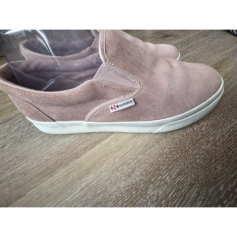 Superga Women’s Blush Pink Suede Platform Sneaker 8.5 Slip On Shoes Comfort - Picture 2 of 11